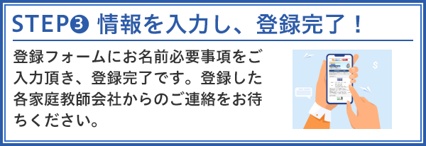ステップ３情報入力・登録完了！